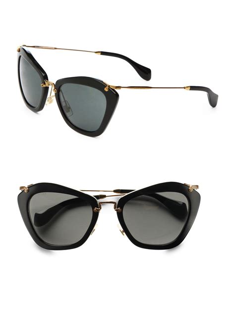 miu miu noir catwalk cat eye sunglasses